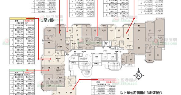 128 Waterloo 單位訂價圖 更新日期: 2020-10-05