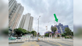 Phase 1A of Novo Land Nearby Estate: 寶田邨 (圖片左方), 項目位於綠色箭嘴部分